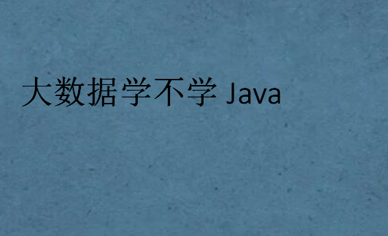 大数据学不学Java
