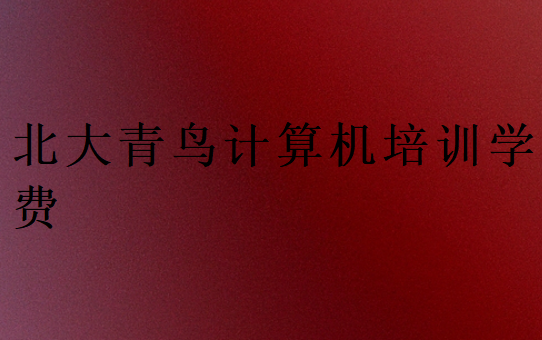 北大青鸟计算机培训学费