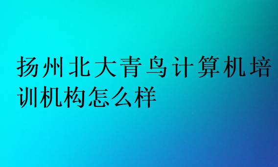 扬州北大青鸟计算机培训机构怎么样