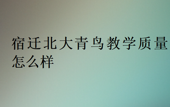 宿迁北大青鸟教学质量怎么样