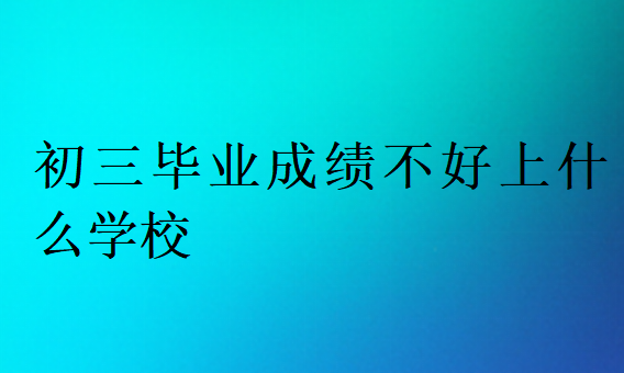 初三毕业成绩不好上什么学校?