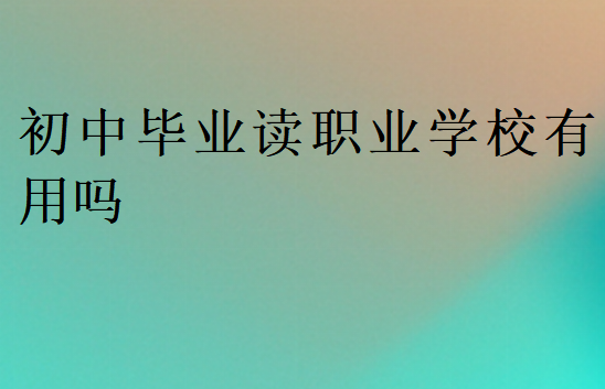 初中毕业读职业学校有用吗