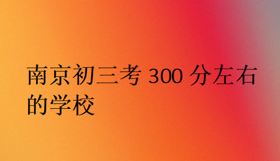 南京初三考300分左右的学校